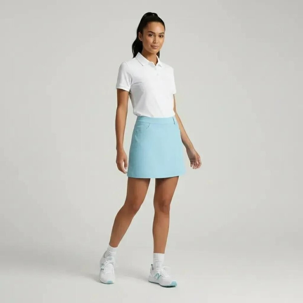 Lady Hagen Women's Activewear Light Blue Golf Skirt With Built-In Shorts Size 8